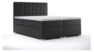 Zondo Bračni krevet Boxspring 140 cm Clady (crna ekokoža) (s prostorom za odlaganje). 1044198