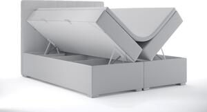 Zondo Bračni krevet Boxspring 140 cm Clady (bijela ekokoža) (s prostorom za odlaganje). 1044195
