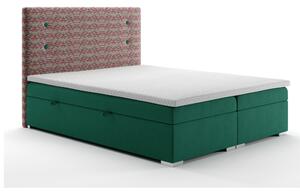 Zondo Bračni krevet Boxspring 140 cm Grini (smaragdna + šareno) (s prostorom za odlaganje). 1044215
