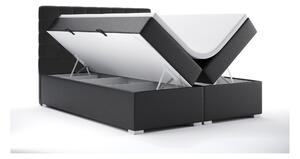 Zondo Bračni krevet Boxspring 140 cm Clady (crna ekokoža) (s prostorom za odlaganje). 1044198