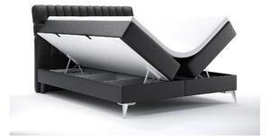 Zondo Bračni krevet Boxspring 140 cm Molera (crna ekokoža) (s prostorom za odlaganje). 1044262