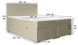 Zondo Bračni krevet Boxspring 140 cm Morcano (bež) (s prostorom za odlaganje). 1044274