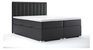 Zondo Bračni krevet Boxspring 160 cm Ranaly (crna ekokoža) (s prostorom za odlaganje). 1044311