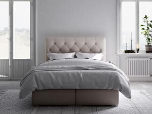 Zondo Bračni krevet Boxspring 140 cm Ronda (bijela ekokoža) (s prostorom za odlaganje). 1044316