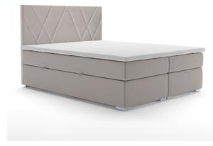 Zondo Bračni krevet Boxspring 140 cm Carla (siva)(s prostorom za odlaganje). 1020300