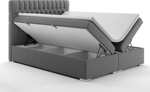 Zondo Bračni krevet Boxspring 140 cm Daliny (siva) (s prostorom za odlaganje). 1020257