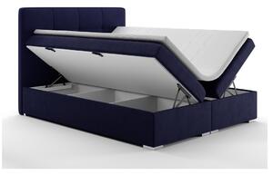 Zondo Bračni krevet Boxspring 140 cm Loty (tamno plava) (s prostorom za odlaganje). 1020305
