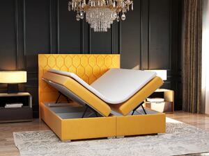 Zondo Bračni krevet Boxspring 140 cm Piranno (žuta) (s prostorom za odlaganje). 1020341