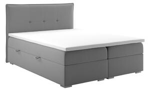 Zondo Bračni krevet Boxspring 140 cm Melo (bijela ekokoža) (s prostorom za odlaganje). 1020245