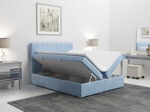 Zondo Bračni krevet Boxspring 140 cm Ranaly (plava) (s prostorom za odlaganje). 1020353