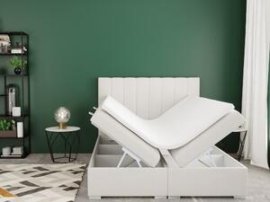Zondo Bračni krevet Boxspring 140 cm Pugno (bijela) (s prostorom za odlaganje). 1020347