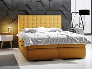 Zondo Bračni krevet Boxspring 140 cm Candy (boja senfa) (s prostorom za odlaganje). 1020239
