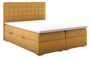 Zondo Bračni krevet Boxspring 140 cm Candy (boja senfa) (s prostorom za odlaganje). 1020239