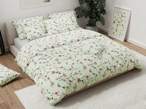 Krepska posteljina FLORAL CREAM svijetlo zelena Dimenzije posteljine: 70 x 90 cm | 140 x 200 cm