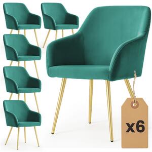 Zondo.hr Set blagovaonskih stolica (6 kom.) Exello (tamnozelena + zlatna). Akcija -15%. 1152239