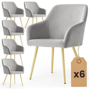 Zondo.hr Set blagovaonskih stolica (6 kom.) Exello (siva + zlatna). Akcija -15%. 1152243
