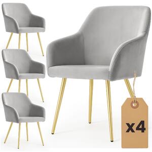 Zondo.hr Set blagovaonskih stolica (4 kom.) Exello (siva + zlatna). Akcija -13%. 1152235