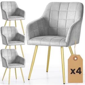 Zondo.hr Set blagovaonskih stolica (4 kom.) Luksemburg (siva + zlatna). Akcija -15%. 1152280