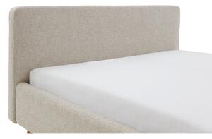 Bež tapecirani bračni krevet s prostorom za pohranu s podnicom 160x200 cm Mattis – Meise Möbel