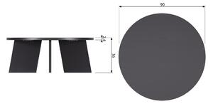 Crni okrugli stolić za kavu ø 90 cm Fries – Basiclabel