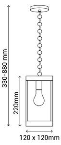 Viseća vanjska svjetiljka (visina 88 cm) – SULION