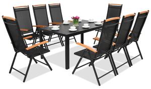 Polywood Verona Wood aluminijski vrtni namještaj za 8 osoba, Garden Point, crni