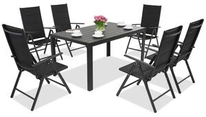 Verona aluminijski vrtni namještaj za 6 osoba Garden Point, crni