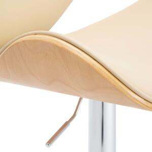 Barski stolac od umjetne kože krem