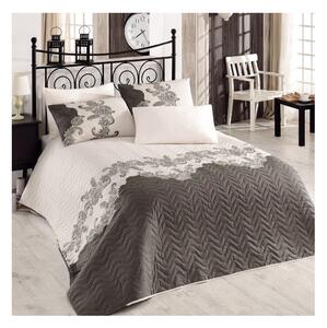 Bež prošivenii prekrivač za bračni krevet s jastučnicama Scarletta, 200 x 220 cm