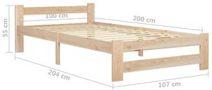 Okvir za krevet od masivne borovine 100 x 200 cm