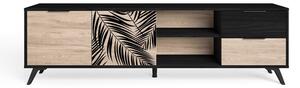Crni TV stol u dekoru hrasta 181x53 cm Palmera - Marckeric
