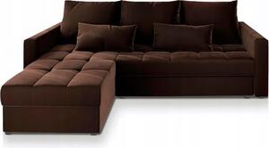 Smeđa razvučna kutna sofa ZENOVA 220x140 cm, obostrana