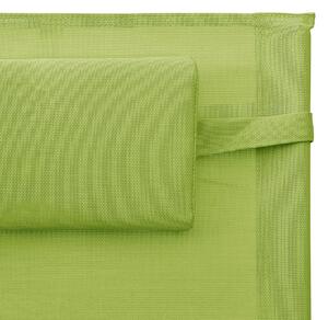 Ležaljke za sunčanje od tekstilena 2 kom zeleno-sive
