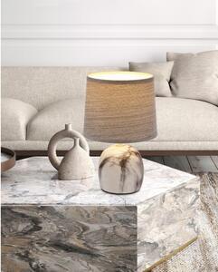 Svijetlo siva stolna lampa s tekstilnim sjenilom (visina 25 cm) Adelina – Candellux Lighting