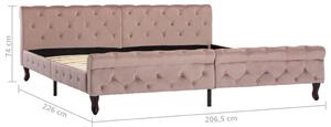 Okvir za krevet ružičasti baršunasti 200 x 200 cm