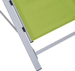 Ležaljka za sunčanje od tekstilena i aluminija zelena