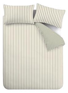 Zelena/krem pamučna posteljina za bračni krevet 200x200 cm Hampton Stripe – Bianca