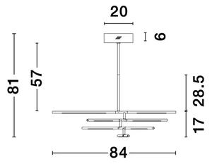 RACCIO VISILICA LED 48W/3000K/3633lm/DIMM/IP20/MESING ZLATNA NL9180781