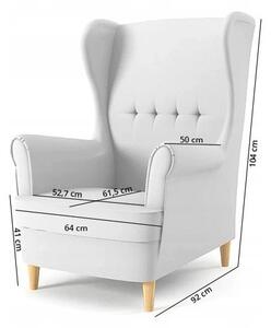 Svijetloplava dizajnerska fotelja u skandinavskom stilu
