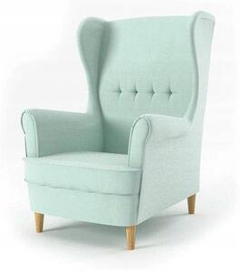 Dizajnerska fotelja boje mentola u skandinavskom stilu