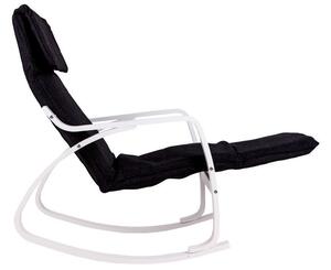 Crna stolica za ljuljanje s bijelim okvirom