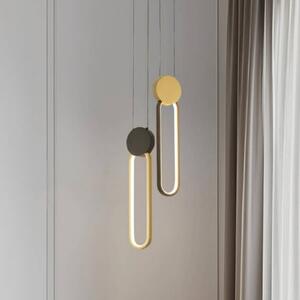 Zambelis LED viseća lampa 23101, zlatna/crna, širina 12 cm, metal, prigušiva, prigušiva, Zlato / mjed, Dnevni boravak/blagovaonica, Aluminij
