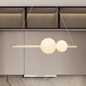 Zambelis LED viseća svjetiljka 22108, zlatna, duljina 62 cm, metal/staklo, dimabilna, prigušiva, Zlato / mjed, Dnevni boravak/blagovaonica, Aluminij