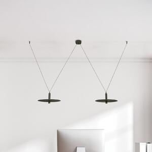 Zambelis LED viseća svjetiljka 23227, crna, Ø 35 cm, dvostruka, metal, Crno, Dnevni boravak/blagovaonica, Aluminij