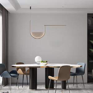 Zambelis LED viseća svjetiljka 23170, siva/crna, 101 cm, staklo/metal, CCT, prigušiva, Crno, Dnevni boravak/blagovaonica, Aluminij