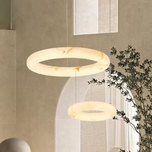 Zambelis LED viseća svjetiljka 2542, bijela, Ø 34 cm, alabaster, prigušiva, prigušiva, Bijela, Dnevni boravak/blagovaonica, Kamen