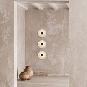 Zambelis LED zidna svjetiljka 2551, bijela/crna, Ø 25 cm, alabaster, Bijela, Dnevni boravak/blagovaonica, Kamen