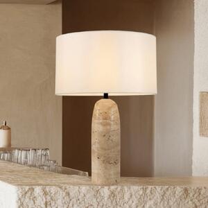 Zambelis Stolna lampa 25428, bež/bijela, visina 55 cm, kamen/tkanina, E27, Bež, Dnevni boravak/blagovaonica, Kamen