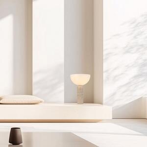 Zambelis Stolna lampa 25427, bež/opala, visina 42 cm, kamen/akril, E27, Bež, Dnevni boravak/blagovaonica, Kamen