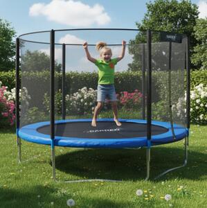 Vrtni trampolin za djecu sa zaštitnom mrežom i ljestvama 2,4 m - Ø 252 cm